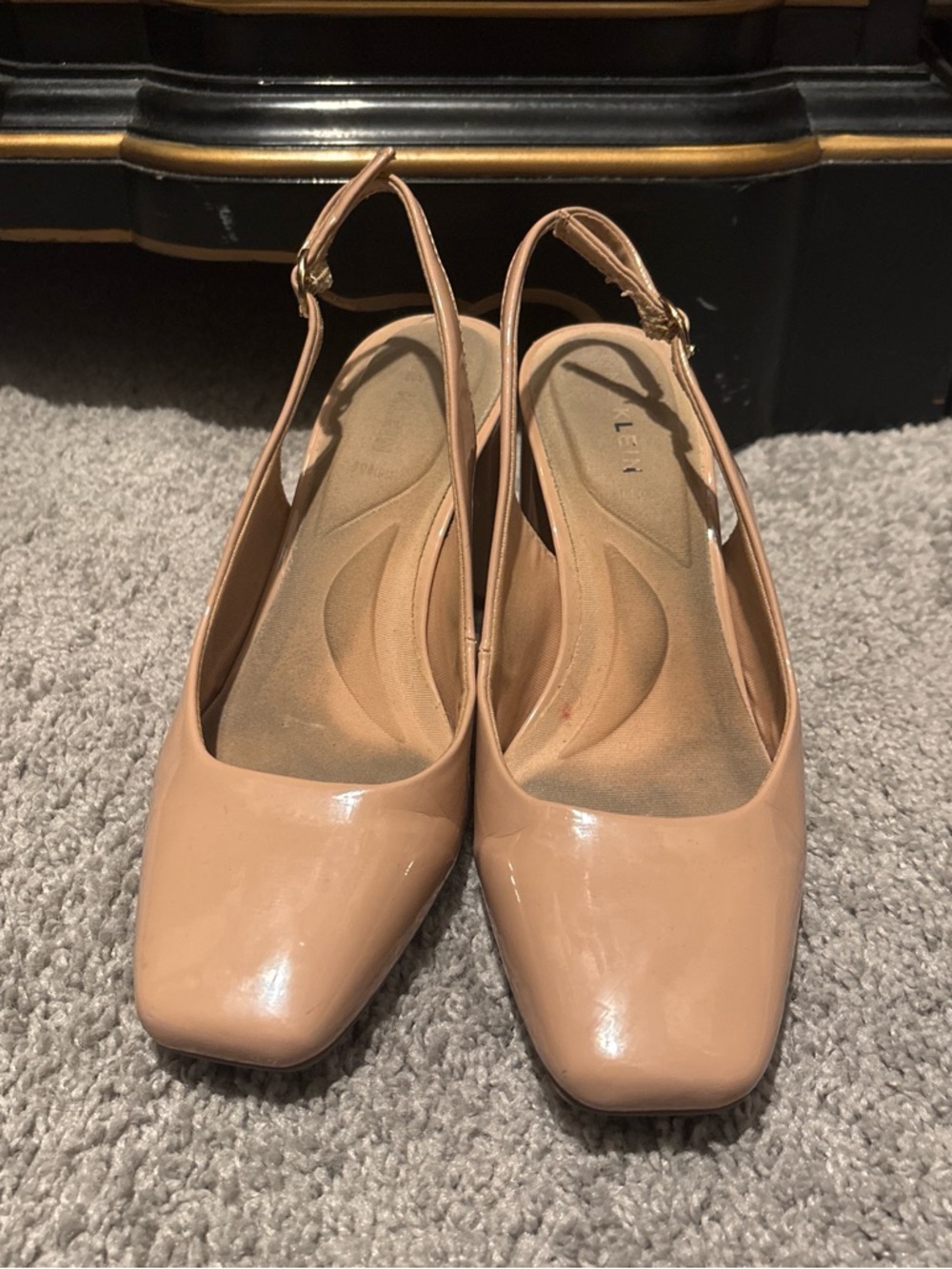 Anne Klein Nude Patent Slingback Pumps 7
